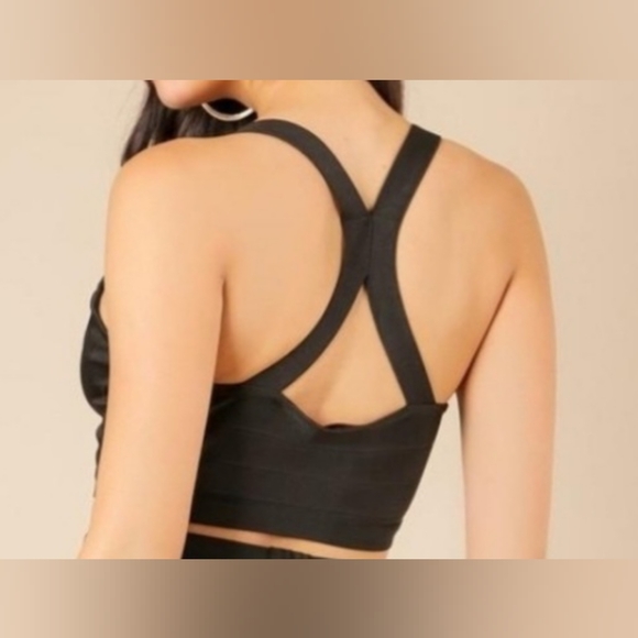 WOW Couture Cross Back Lux Bandage Bralette, Black - - Size Small - Picture 10 of 11